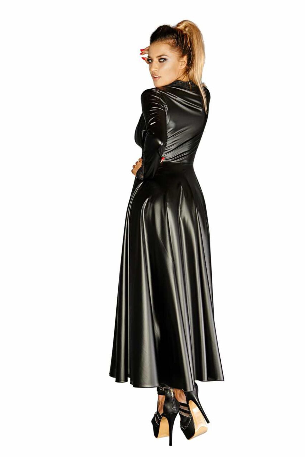 Noir Handmade (Польща) Сукня-плащ з мокрим ефектом Noir Handmade F128C Powerwetlook gown coat, L