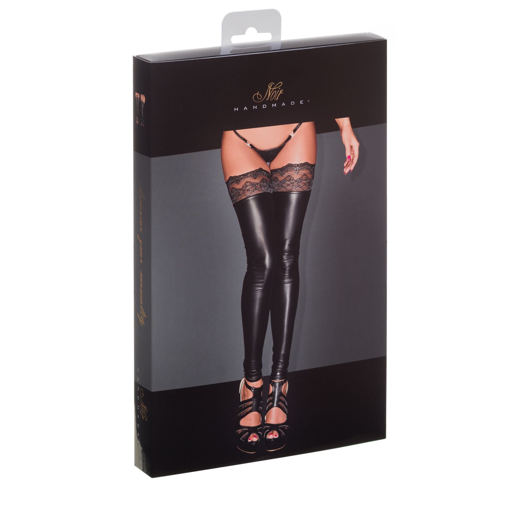 Noir Handmade (Польща) Панчохи з мокрим ефектом Noir Handmade F135 Powerwetlook stockings, L, без мисків