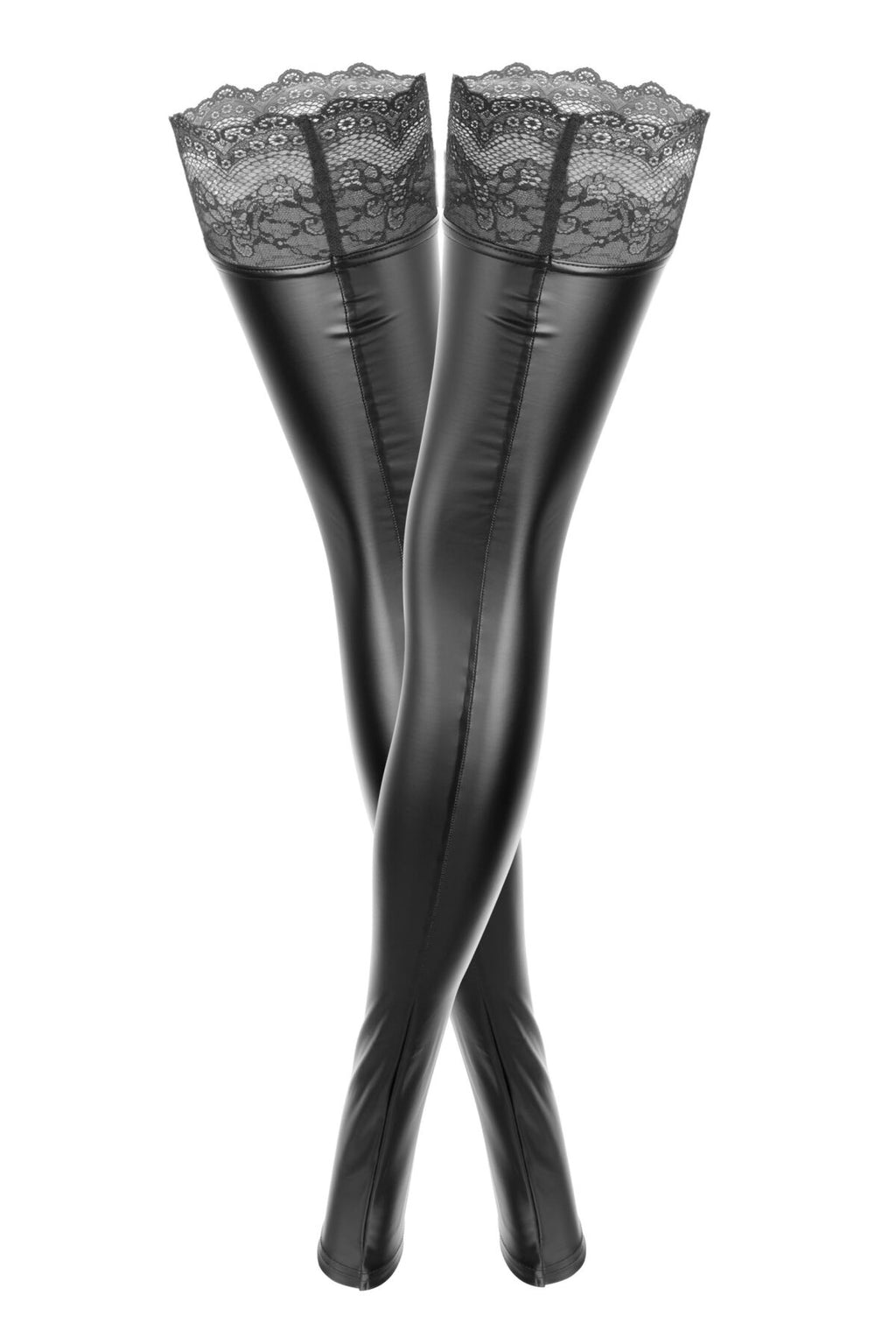 Noir Handmade (Польща) Панчохи з мокрим ефектом Noir Handmade F135 Powerwetlook stockings, XL, без мисків