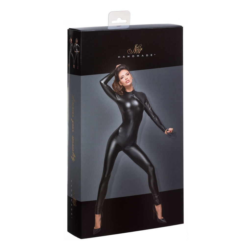 Noir Handmade (Польща) Комбінезон Noir Handmade F162 Powerwetlook overall with leash and two-way zipper, S, мокрий ефект