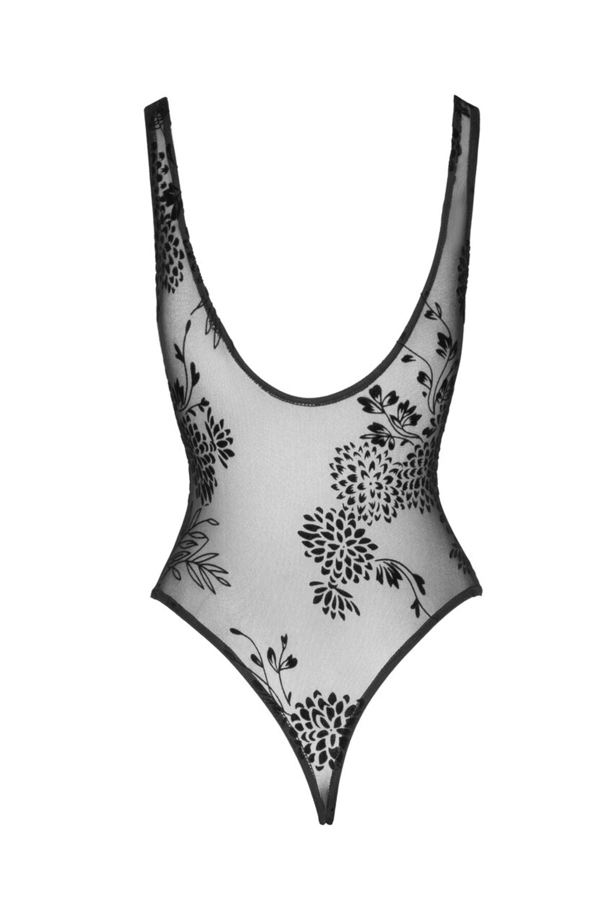 Noir Handmade (Польща) Боді Noir Handmade F242 Tulle body with patterned flock embroidery, M