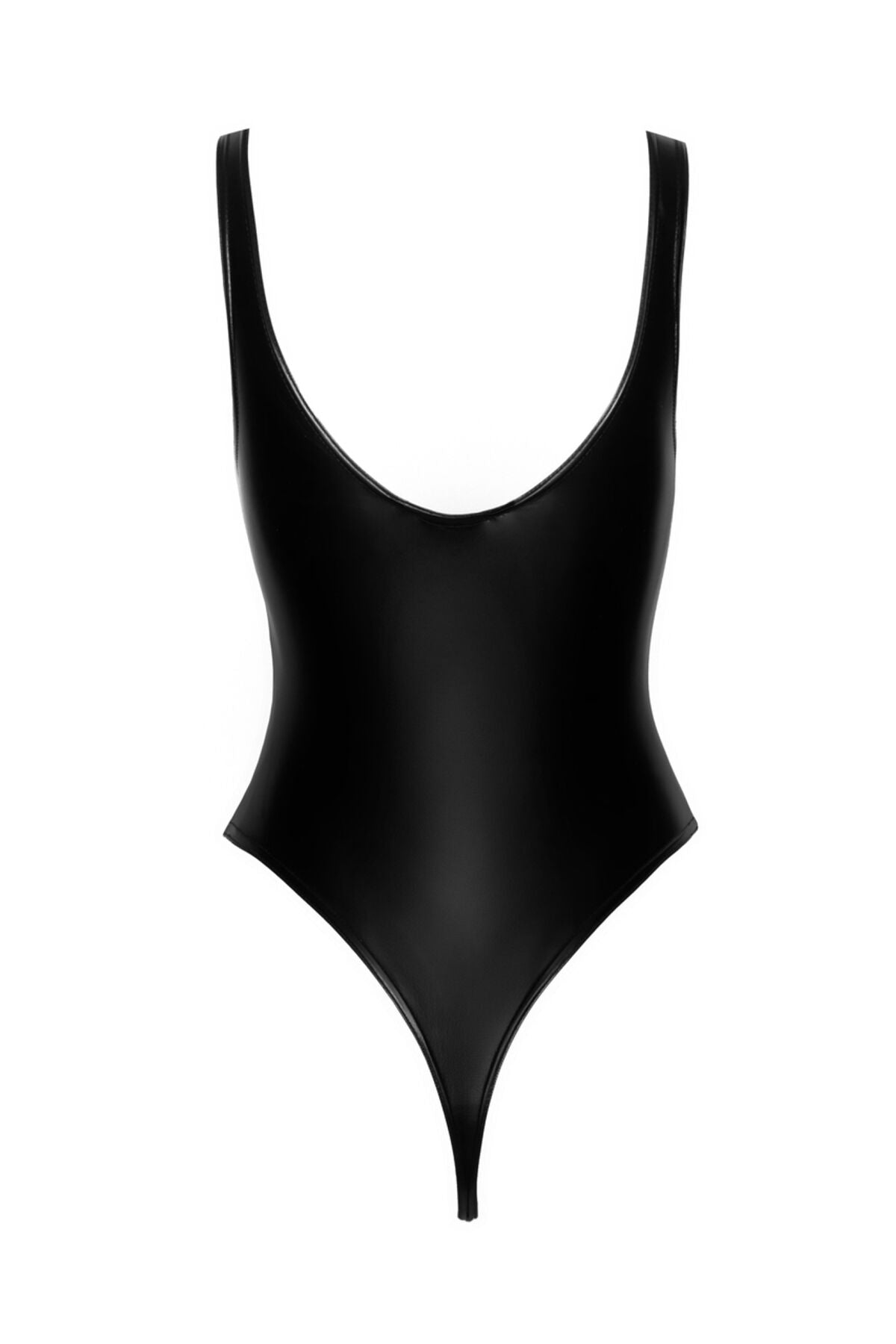 Noir Handmade (Польща) Боді з мокрим ефектом Noir Handmade F244 Powerwetlook body with high cut bottom hem, S