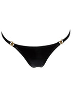 Трусики з мокрим ефектом Noir Handmade P008 Powerwetlook panty with gold clasp, 