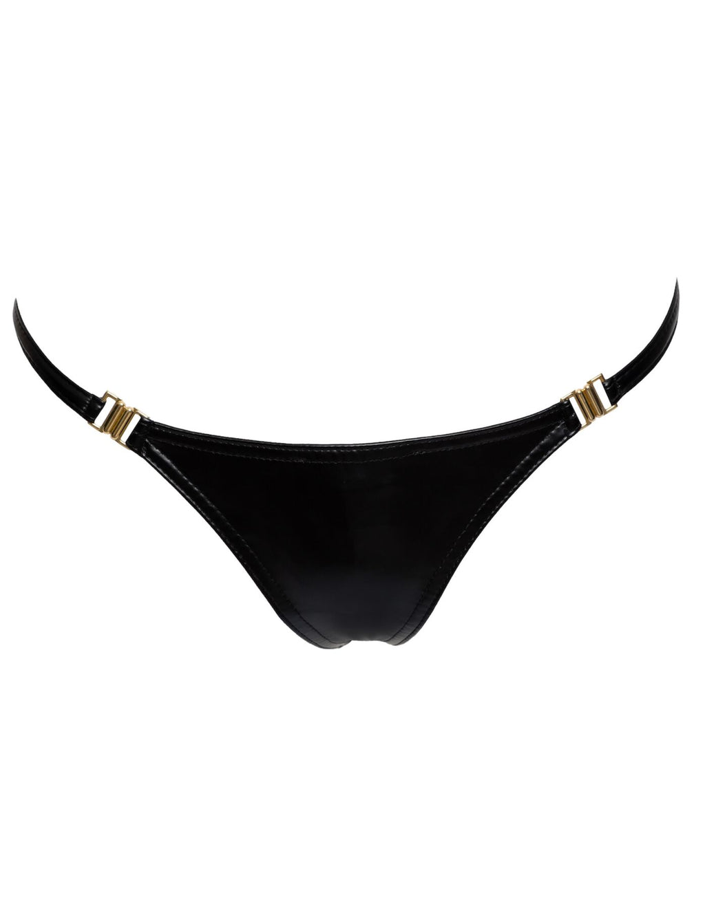 Noir Handmade (Польща) Трусики з мокрим ефектом Noir Handmade P008 Powerwetlook panty with gold clasp, XXL, на застібках
