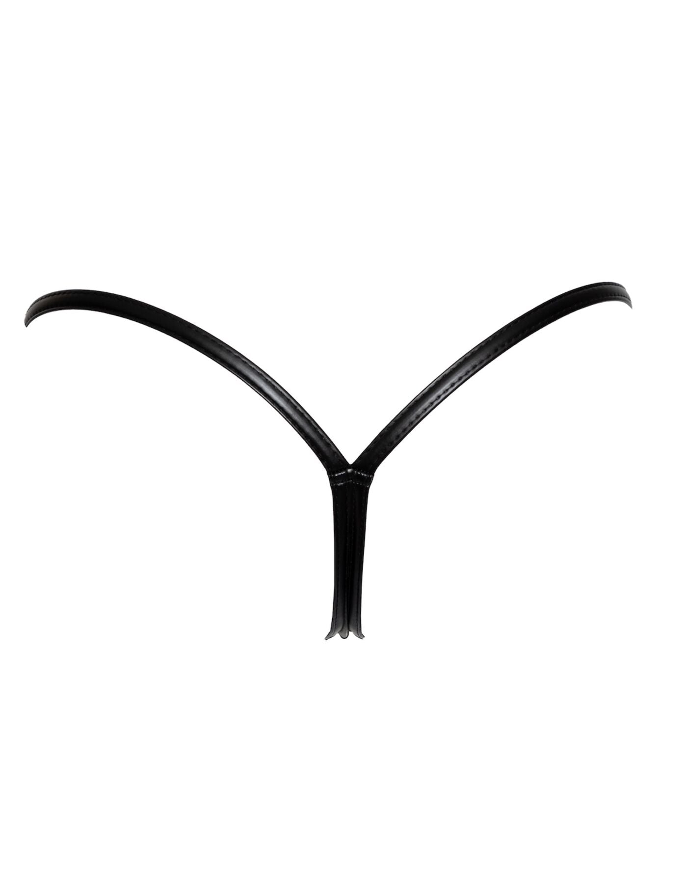 Noir Handmade (Польща) Трусики з мокрим ефектом Noir Handmade P008 Powerwetlook panty with gold clasp, XXL, на застібках