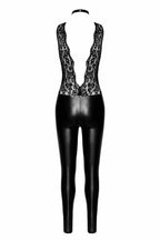 Комбінезон Noir Handmade F298 Libido, під латекс, мереживний верх, чокер, знімне намисто, доступ