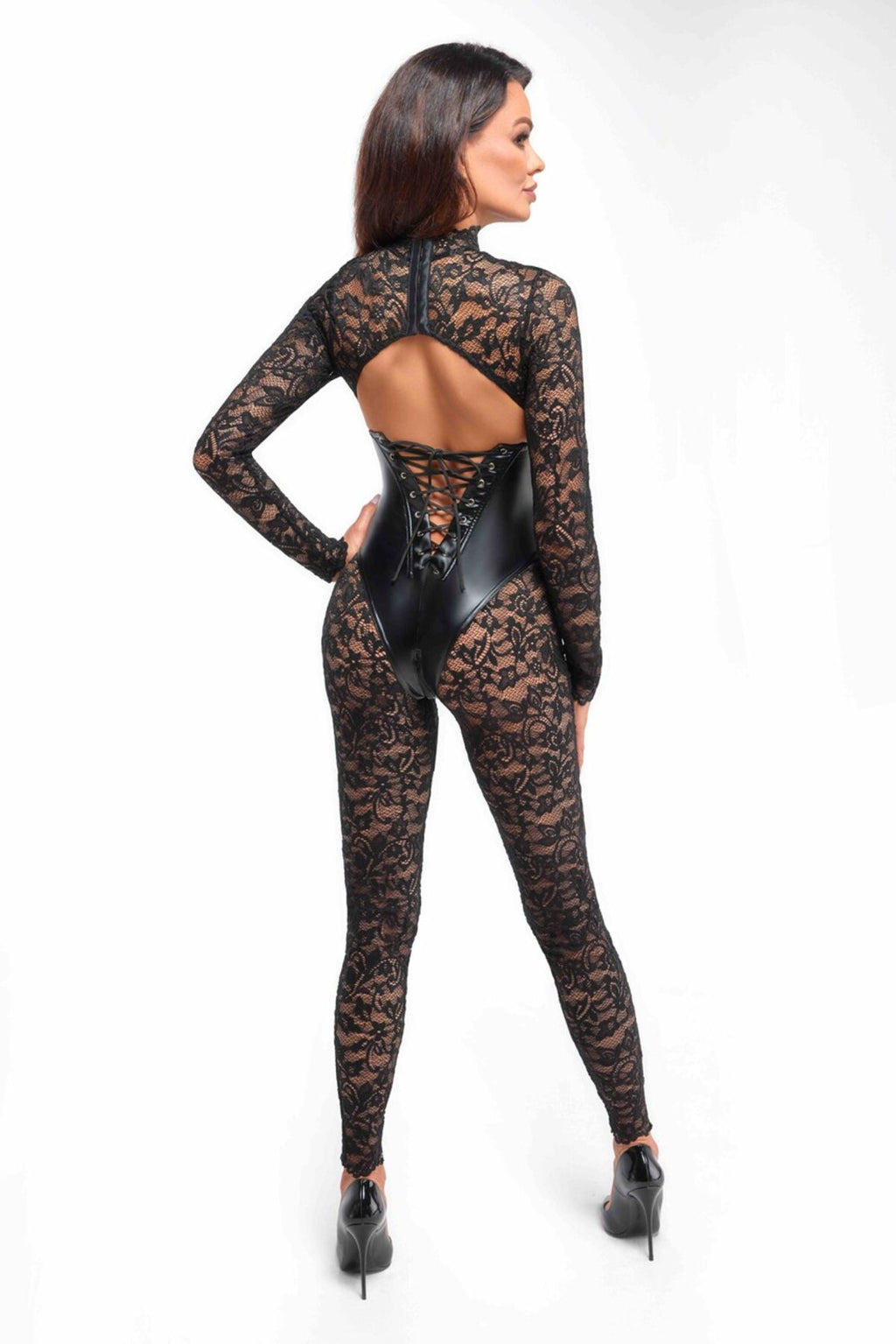 Noir Handmade (Польща) Комбінезон Noir Handmade F299 Enigma, XXL, мереживо, довгий рукав, імітація корсета, доступ