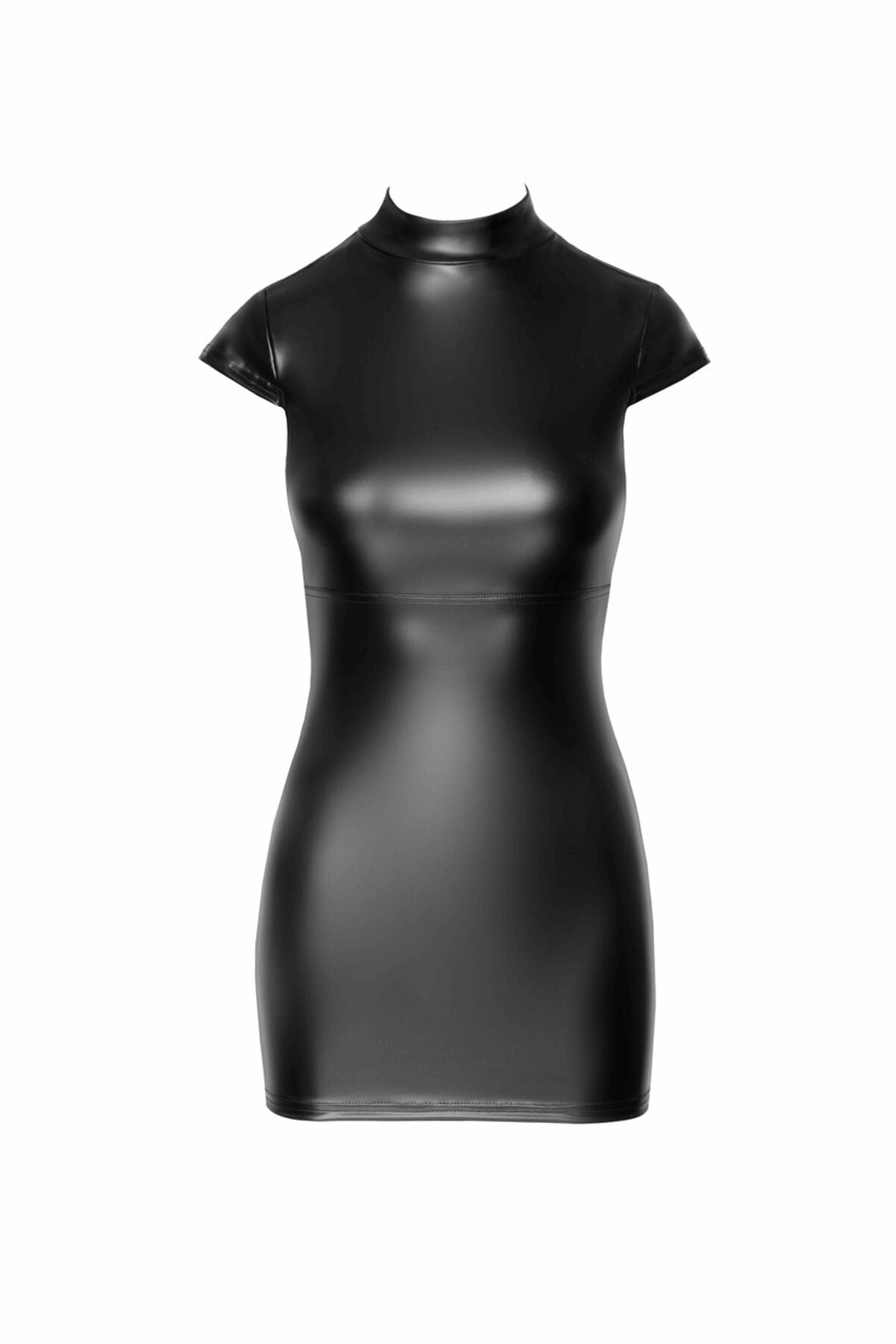 Noir Handmade (Польща) Сукня Noir Handmade F309 Fantasy, XXL, black, міні, під латекс, короткий рукав, шнурівка ззаду