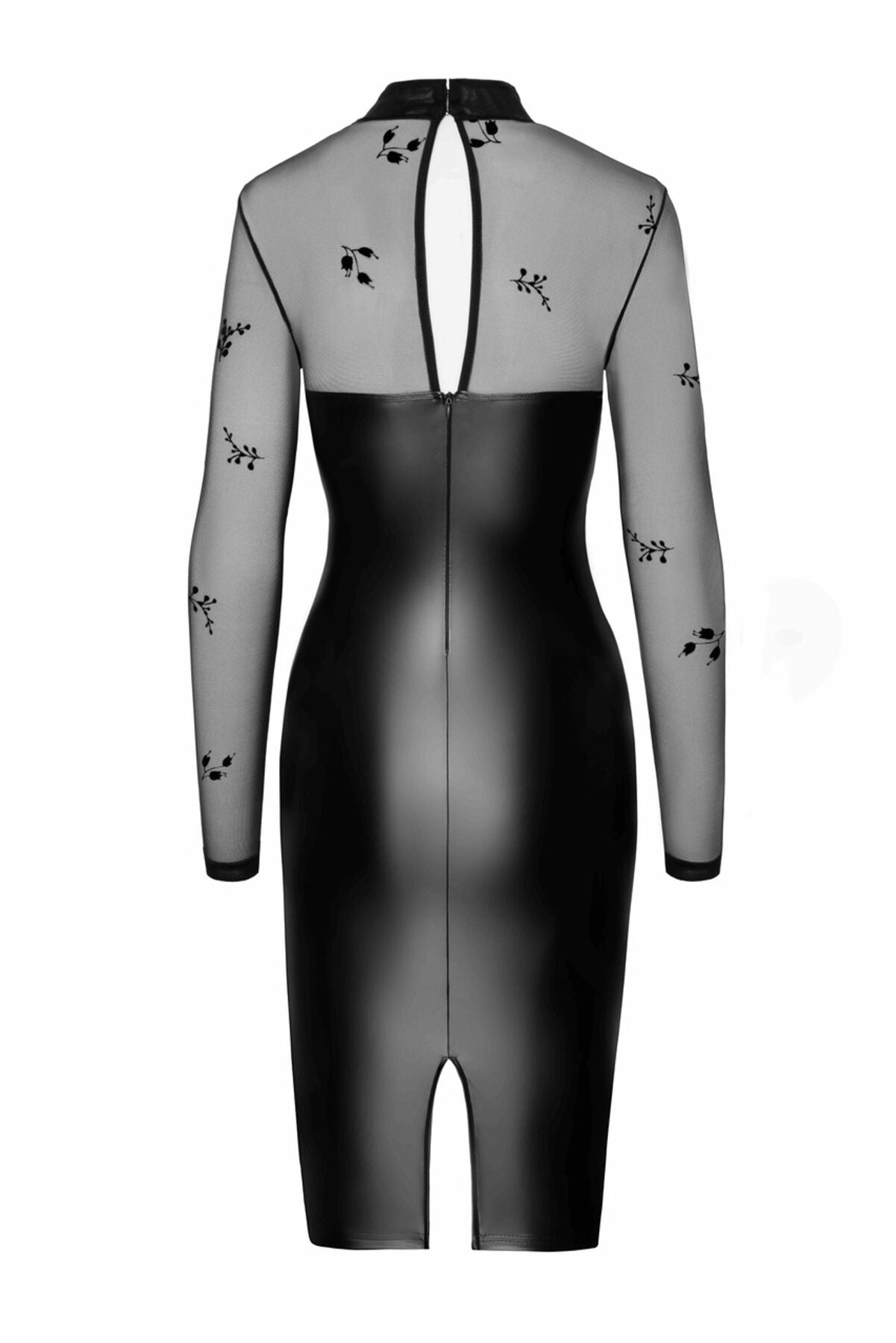 Noir Handmade (Польща) Сукня Noir Handmade F310 Sublime, L, black, міді, мокрий ефект, верх — сітка, довгий рукав