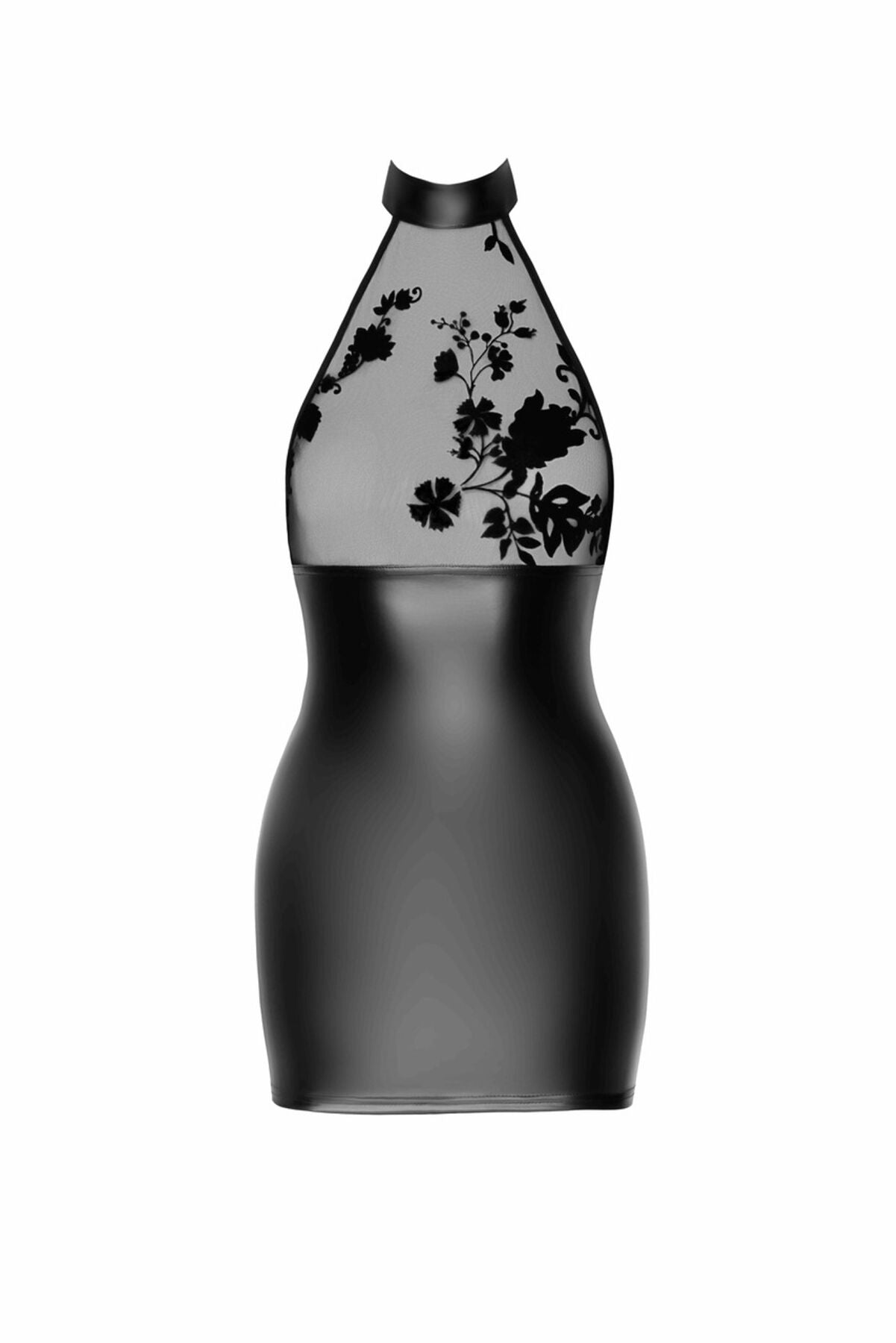 Noir Handmade (Польща) Сукня Noir Handmade F311 Eros, XL, black, міні, спідниця під латекс, верх — сітка, відкрита спина
