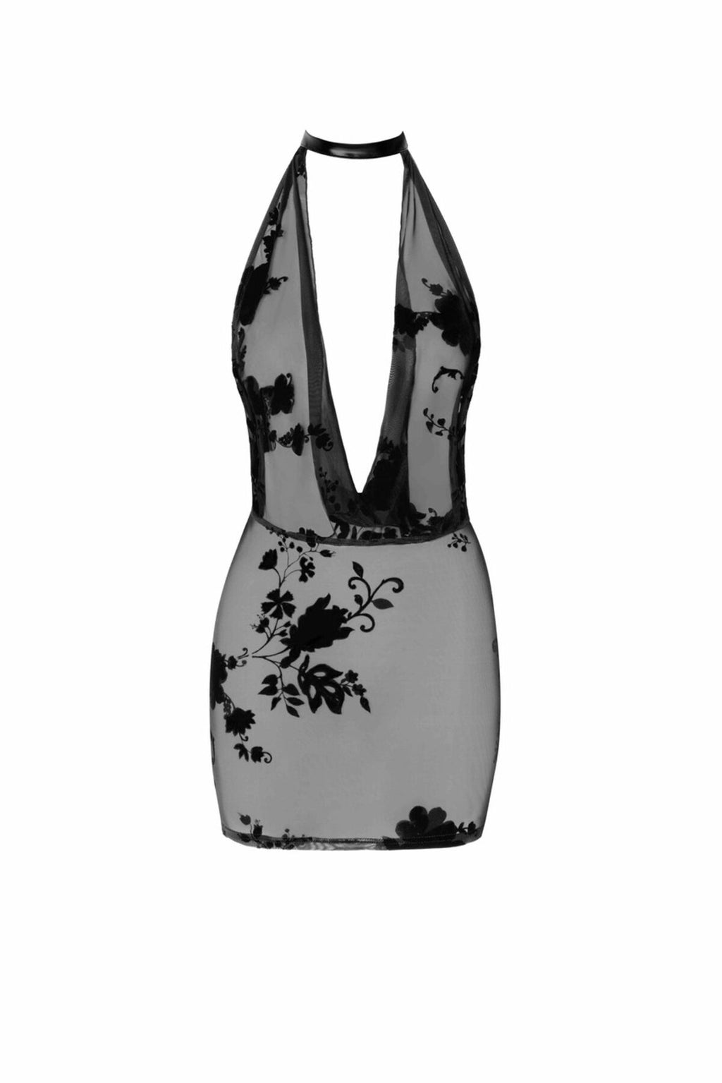 Noir Handmade (Польща) Сукня Noir Handmade F313 Mythos, S, black, прозора, міні, відкрита спина, декор зі стразів