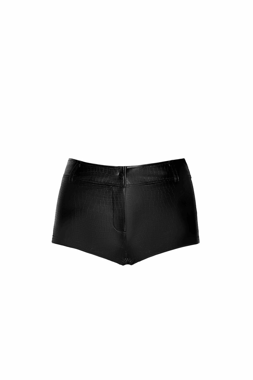 Noir Handmade (Польща) Шортики Noir Handmade F318 Wild, XXL, black, під латекс, крокодиловий принт, з доступом