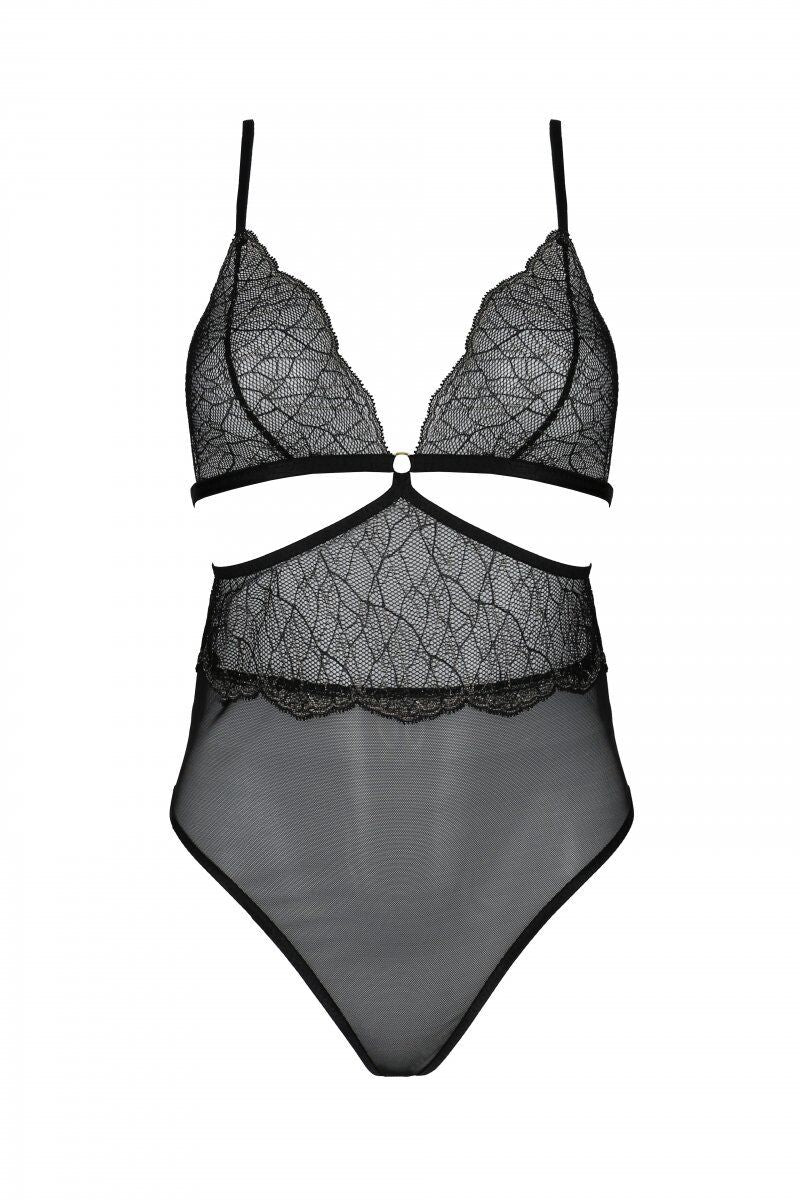 Passion (Польща) Боді Passion AMBERLY BODY black, L/XL, відкрита спина, низ стрінги