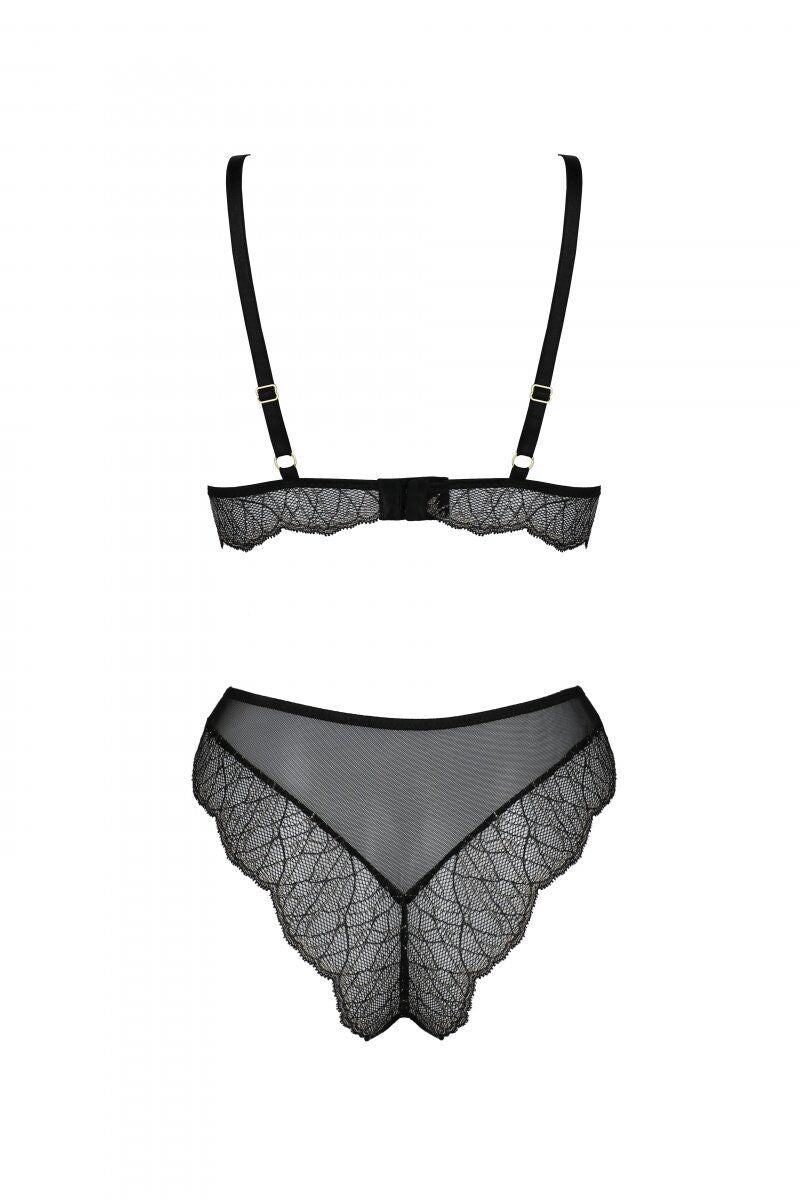 Passion (Польща) Комплект Passion AMBERLY SET black, L/XL, бралет і трусики бразиліана