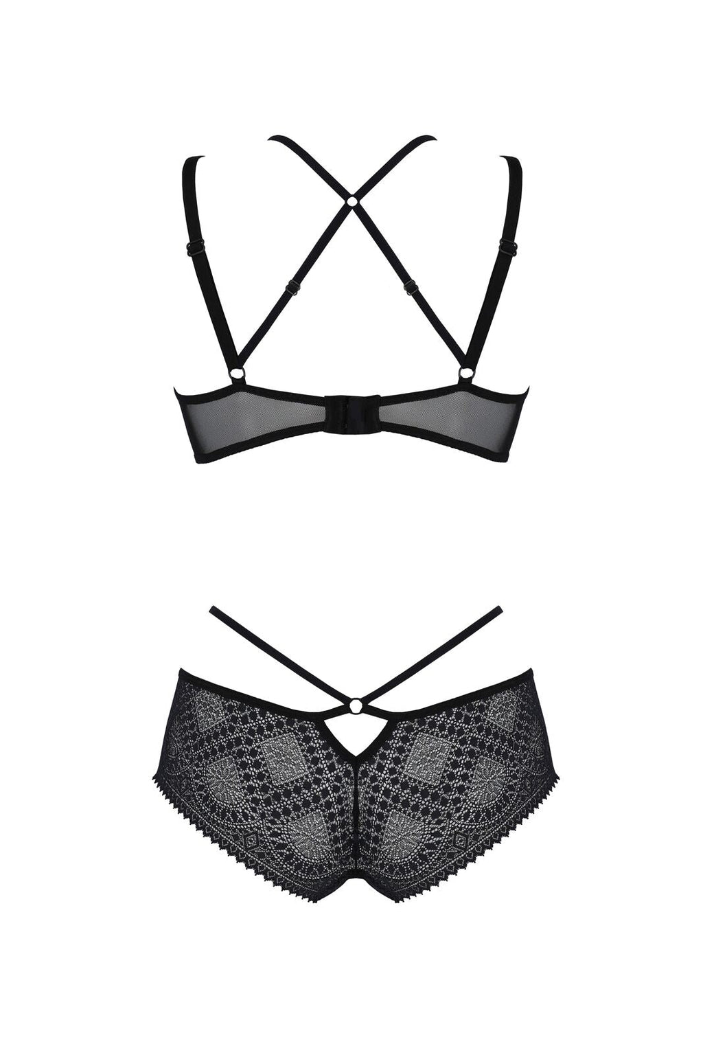 Комплект Passion DROSERA BIKINI black, L/XL, бюстгальтер і трусики-кюлоти