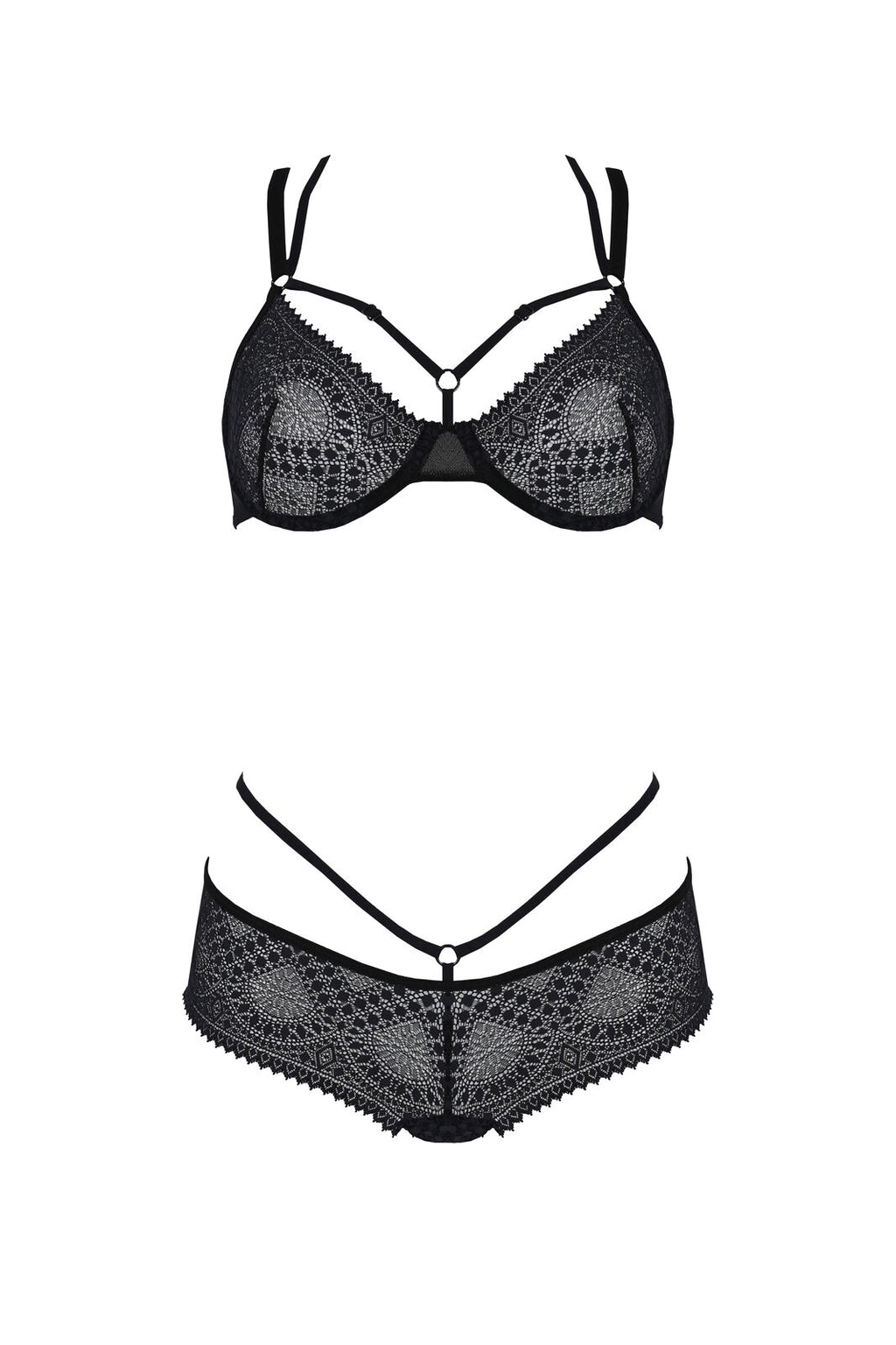 Passion (Польща) Комплект Passion DROSERA BIKINI black, XXL/XXXL, бюстгальтер і трусики-кюлоти