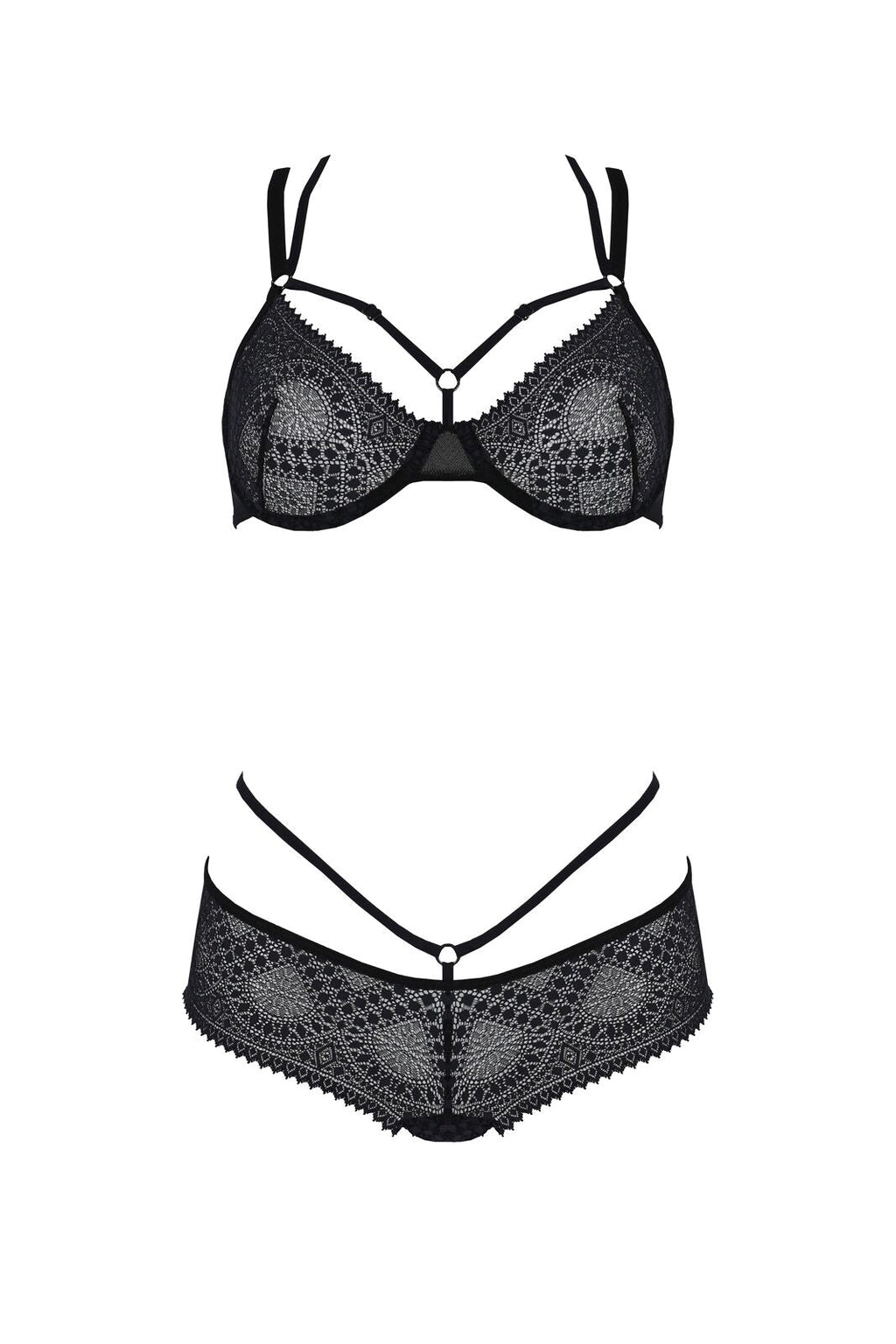 Комплект Passion DROSERA BIKINI black, XXL/XXXL, бюстгальтер і трусики-кюлоти