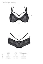 Комплект Passion DROSERA BIKINI black, XXL/XXXL, бюстгальтер і трусики-кюлоти