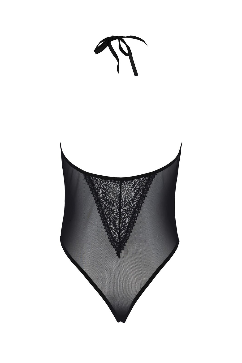 Passion (Польща) Боді Passion DROSERA BODY black, S/M, високі вирізи, верх на зав’язках