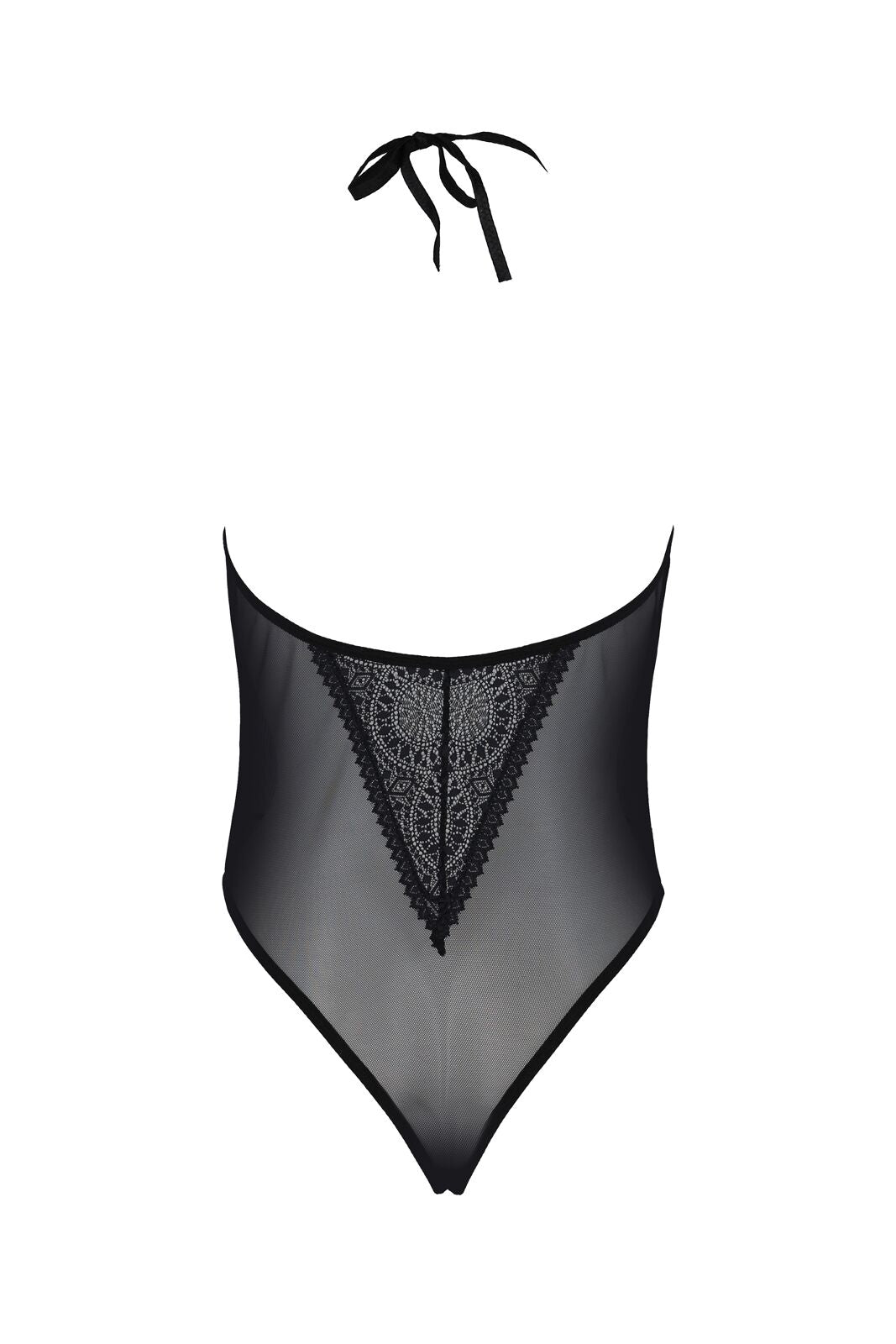 Passion (Польща) Боді Passion DROSERA BODY black, XXL/XXXL, високі вирізи, верх на зав’язках