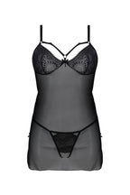Пеньюар Passion DROSERA CHEMISE, мереживний ліф зі стрепами, трусики в комплекті