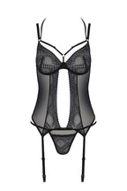 Корсет Passion DROSERA CORSET, з кріпленнями для панчіх, трусики в комплекті