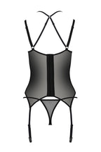 Корсет Passion DROSERA CORSET black, XXL/XXXL, з кріпленнями для панчіх, трусики