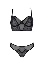 Комплект Passion DROSERA SET, сітка+мереживо, бюстьє та трусики танга
