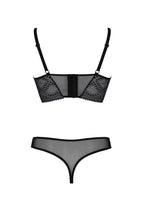 Комплект Passion DROSERA SET, сітка+мереживо, бюстьє та трусики танга
