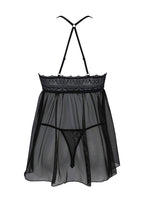 Пеньюар Passion KERRIA CHEMISE, мереживний верх, трусики в комплекті
