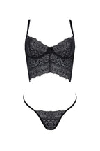 Комплект Passion KERRIA SET, сітка+мереживо, бюстьє та стрінги