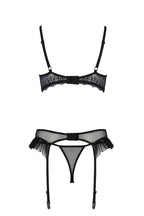 Комплект Passion KERRIA SET WITH OPEN BRA black, XXL/XXXL, бюстгальтер з відкрит