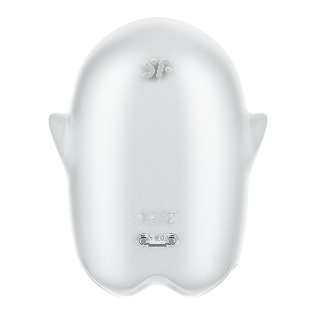 Вакуумний кліторальний стимулятор з вібрацією Satisfyer Glowing Ghost White, світиться в темряві