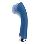 Вібратор з ротацією Satisfyer Spinning G-Spot 1 Blue, плоский майданчик для стим
