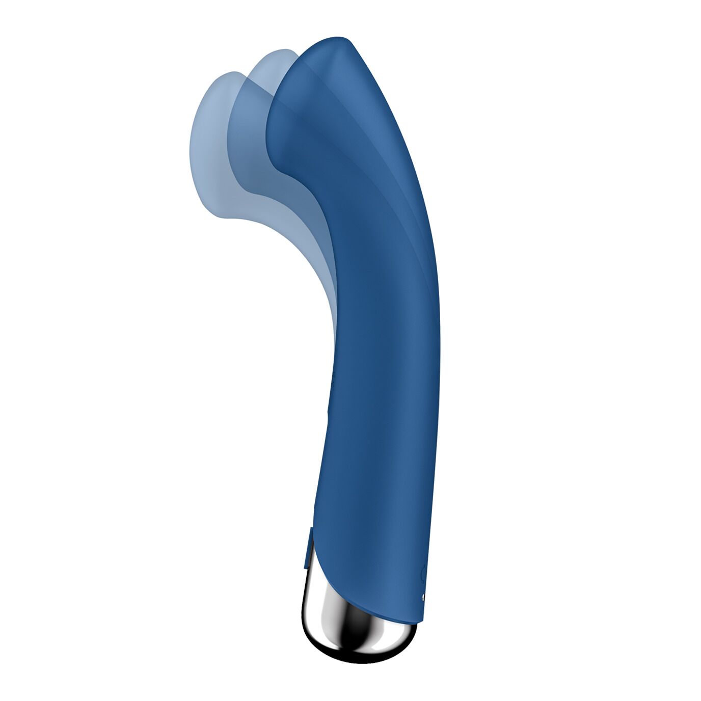 Вібратор з ротацією Satisfyer Spinning G-Spot 1 Blue, плоский майданчик для стим