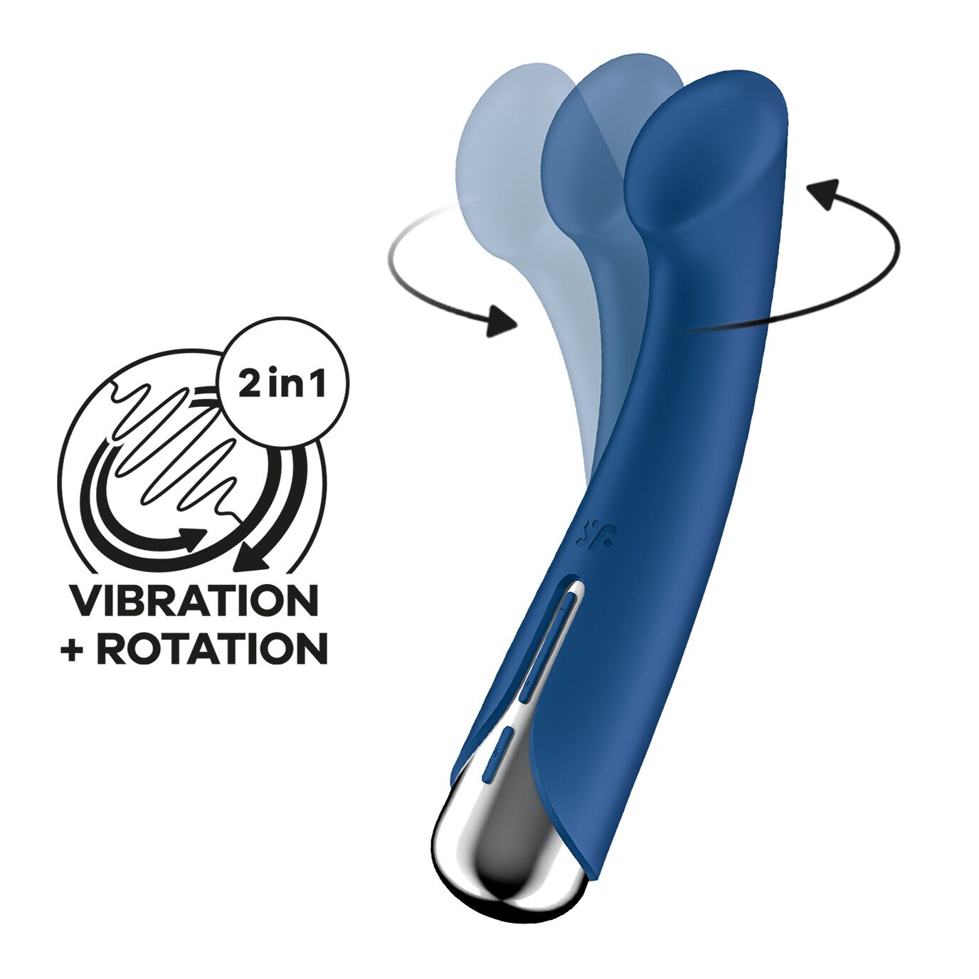 Вібратор з ротацією Satisfyer Spinning G-Spot 1 Blue, плоский майданчик для стим