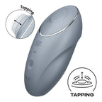 Вібростимулятор-пульсатор Satisfyer Tap & Climax 1 Bluegrey, ефект постукування 