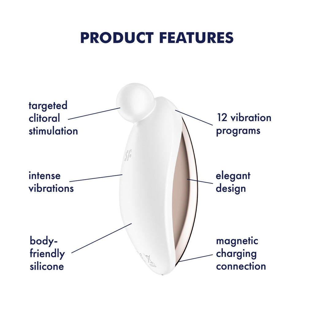 Вібратор для зовнішньої стимуляції Satisfyer Spot On 2 White, дуже потужний, гну