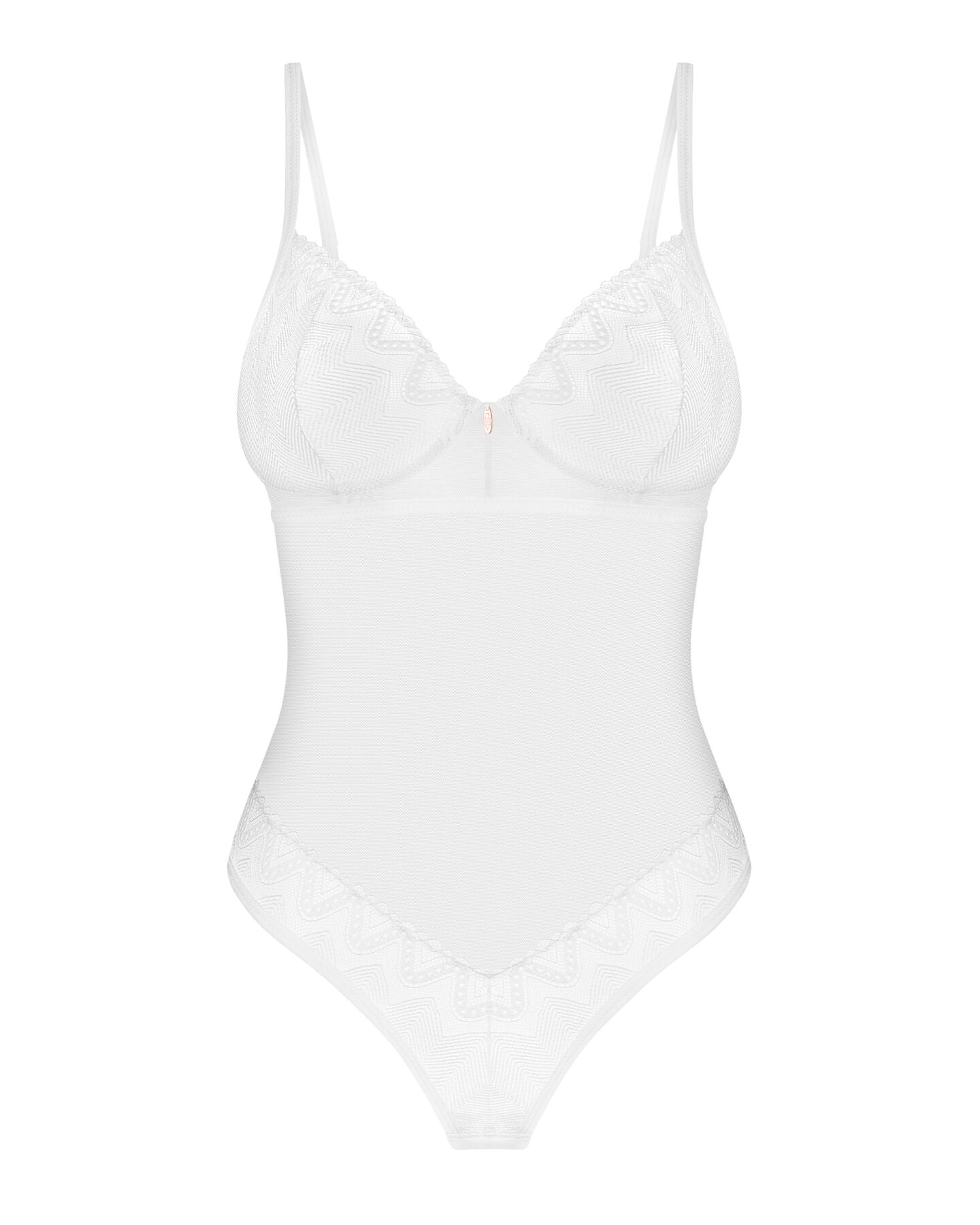 Obsessive (Польща) Боді Obsessive Alissium Teddy White, M/L, ліф з м’якою чашкою, високі вирізи для ніг