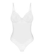 Боді Obsessive Alissium Teddy White, M/L, ліф з м’якою чашкою, високі вирізи для