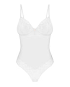 Боді Obsessive Alissium Teddy White, XL/2XL, ліф з м’якою чашкою, високі вирізи для ніг