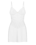Пеньюар Obsessive Alissium chemise & thong, мереживний ліф, стрінги в комплекті