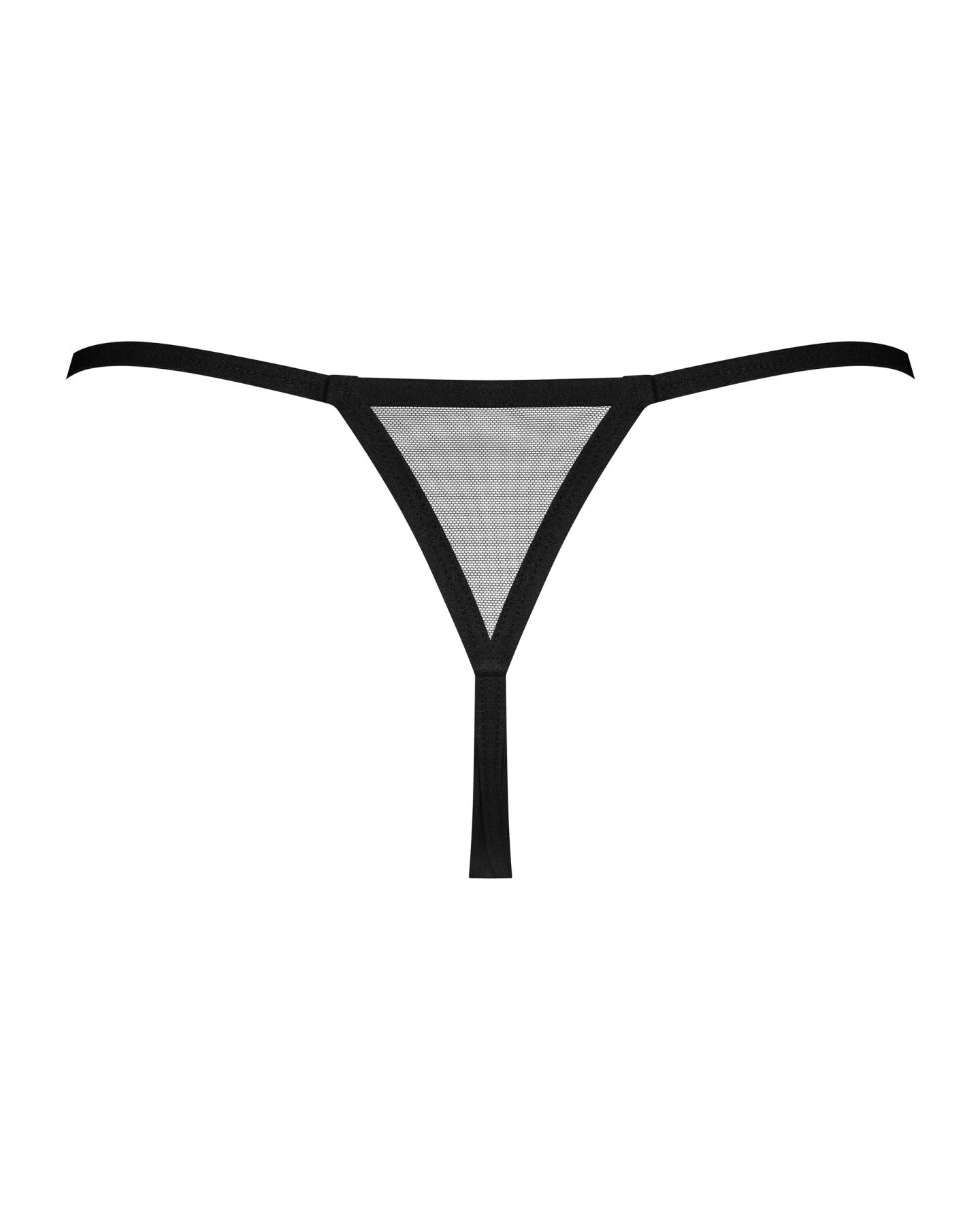 Obsessive (Польща) Трусики-стрінги Obsessive Novenes crotchless thong, XS/S, сітка, стрепи, прикраса зі стразами