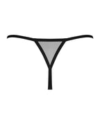 Трусики-стрінги Obsessive Novenes crotchless thong, M/L, сітка, стрепи, прикраса