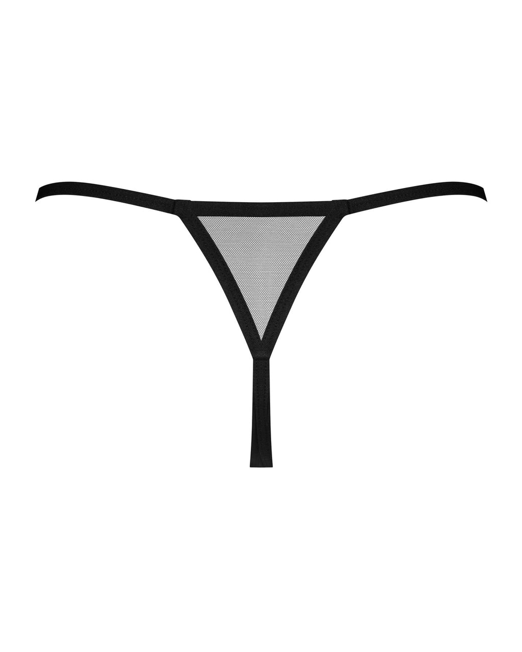 Obsessive (Польща) Трусики-стрінги Obsessive Novenes crotchless thong, XL/2XL, сітка, стрепи, прикраса зі стразами