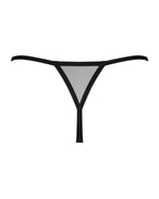 Трусики-стрінги Obsessive Novenes crotchless thong, XL/2XL, сітка, стрепи, прикраса зі стразами