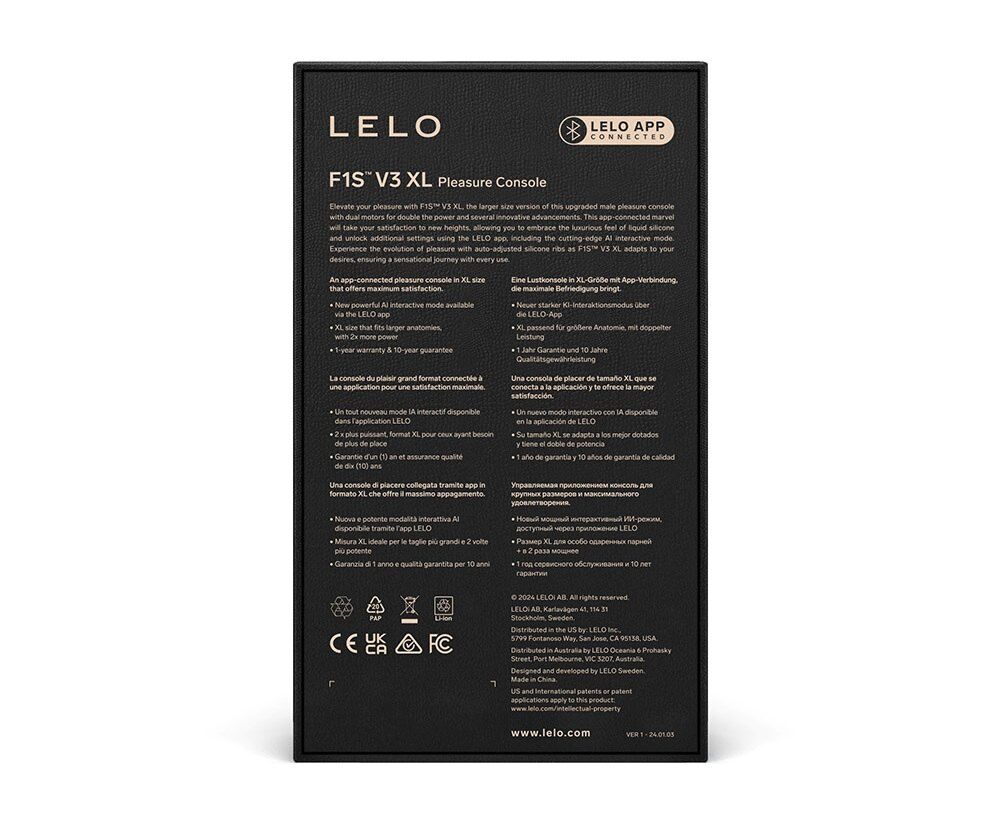 Lelo (Швеція) Смарт-мастурбатор LELO F1S V3 XL Red, збільшений, 2 мотори, 8 режимів, стимуляція звуковими хвилями