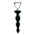 Анальний ланцюжок Adrien Lastic Arrow II, чорний, силіконовий, гнучкий, з металевою ручкою, діаметр 3,2 см