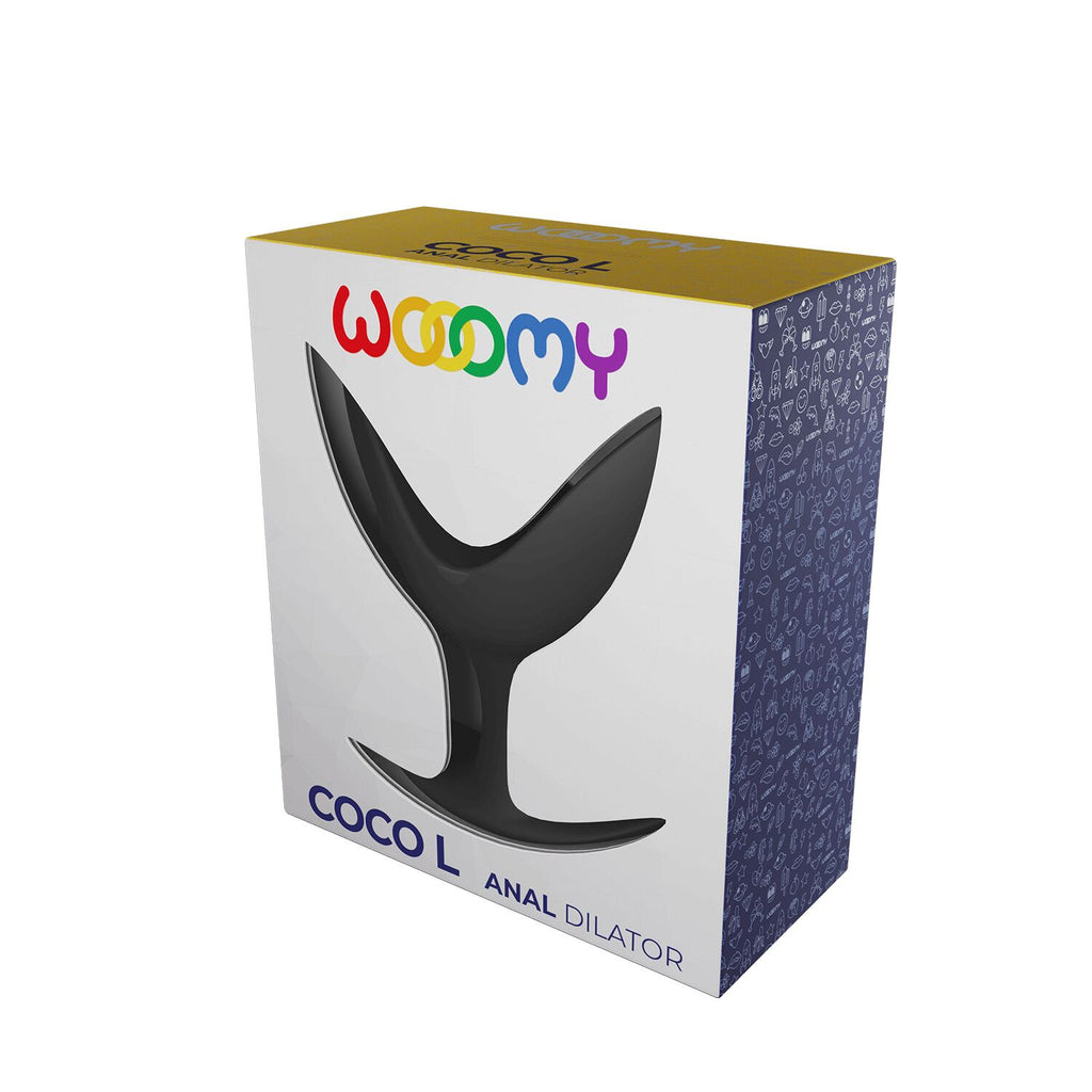 Анальний розширювач Wooomy Coco L, чорний, силіконовий, роздвоєний