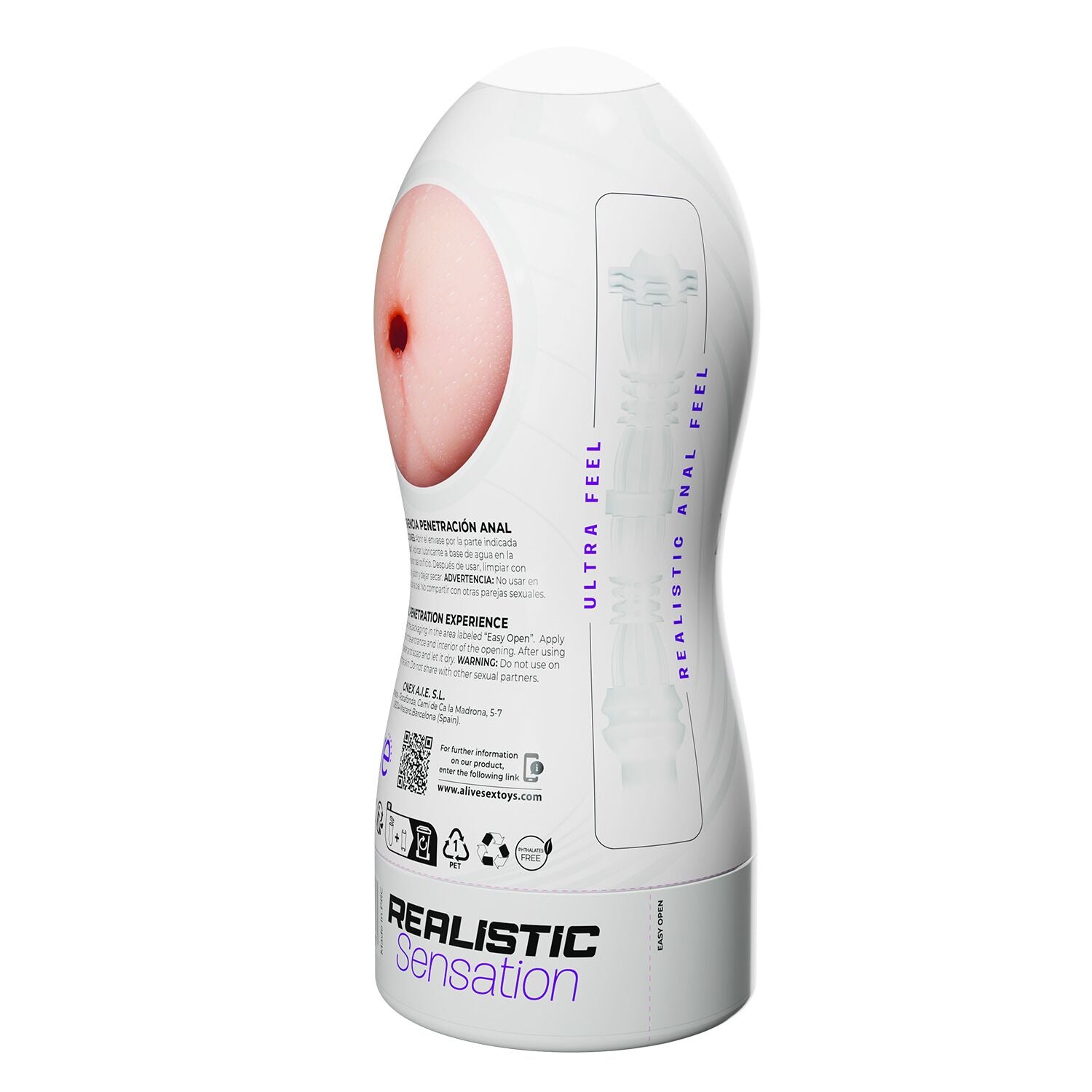 Мастурбатор-анус Alive Maxi Flex L Anal, реалістичний вхід, рельєфний канал